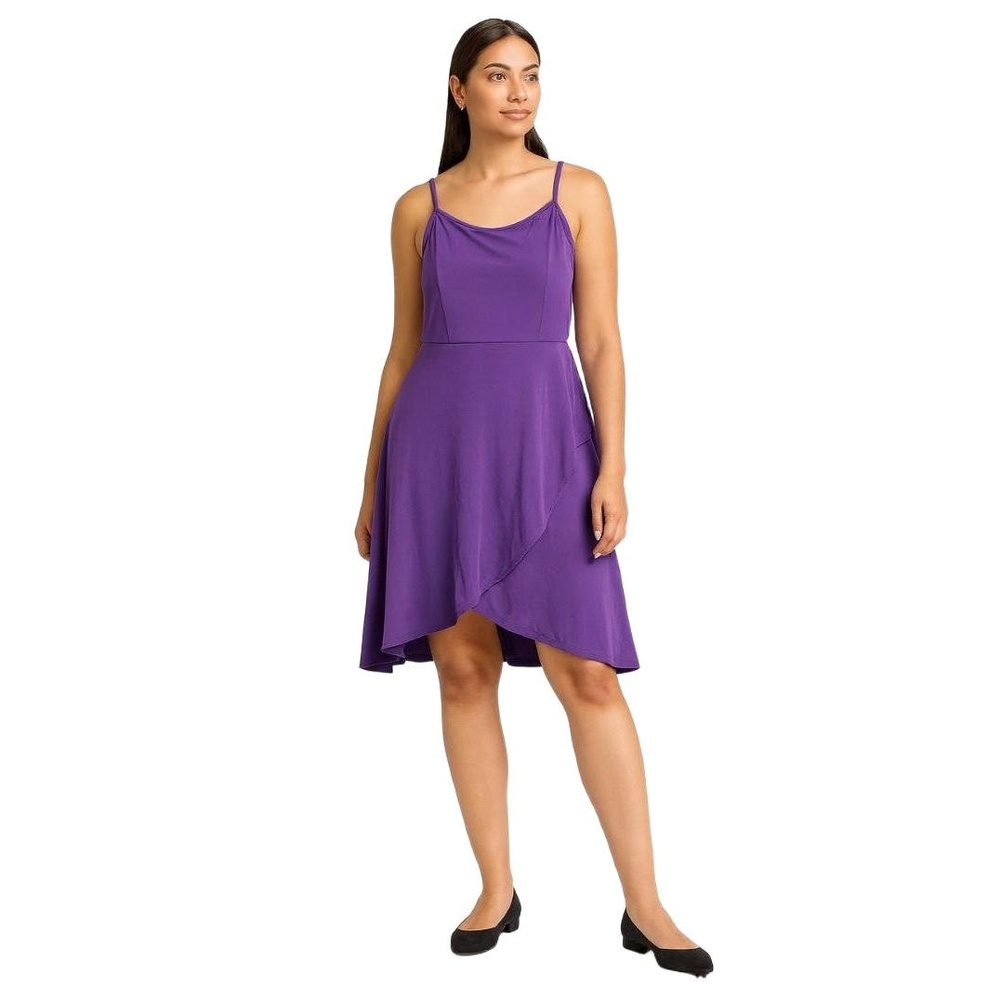 MEANEOR Women’s Purple Sleeveless Asymmetrical Hem Dress‎ Size L